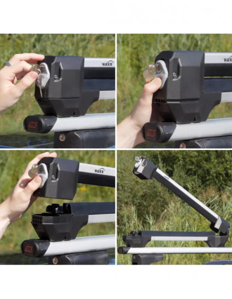 Aluminiowy uchwyt na narty lub snowboard HAKR