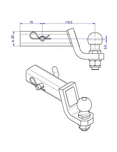 Hak holowniczy adapter do samochodów z USA (standardowe zawieszenie) Ford Transit Hak holowniczy adapter do samochodów z USA (standardowe zawieszenie) Ford Transit