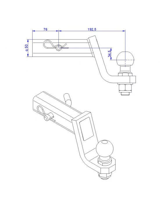 Hak holowniczy adapter do samochodów z USA (podwyższone zawieszenie) Dodge Caliber