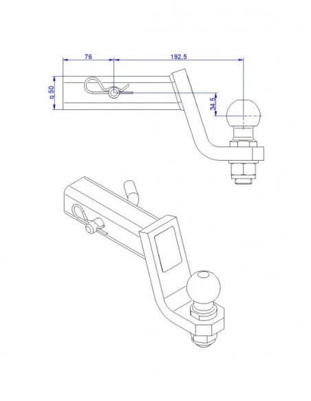 Hak holowniczy adapter do samochodów z USA (podwyższone zawieszenie) Ford Transit Hak holowniczy adapter do samochodów z USA (podwyższone zawieszenie) Ford Transit