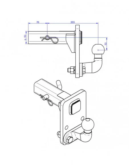 Hak holowniczy adapter do samochodów z USA (standardowe i podwyższone zawieszenie) Cadillac CT4