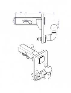Hak holowniczy adapter do samochodów z USA (standardowe i podwyższone zawieszenie) Ford Transit 2