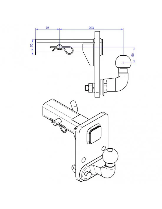 Hak holowniczy adapter do samochodów z USA (standardowe i podwyższone zawieszenie) Gmc Savana