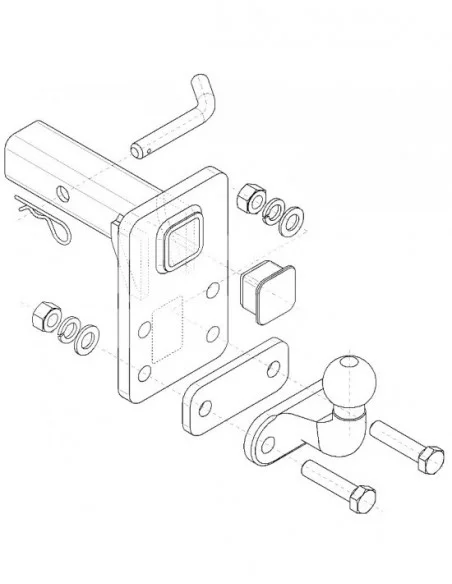 Hak holowniczy adapter do samochodów z USA (standardowe i podwyższone zawieszenie) Nissan Titan