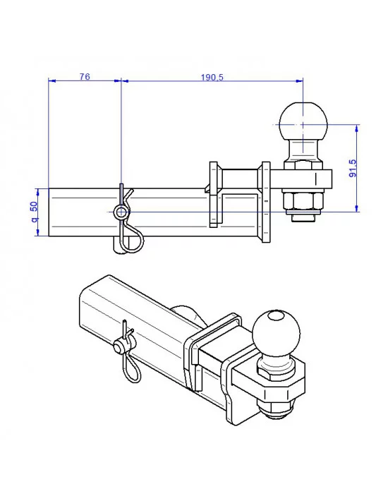 Hak holowniczy adapter z przedłużanym profilem do samochodów z USA (niskie zawieszenie) Ford Transit Hak holowniczy adapter z przedłużanym profilem do samochodów z USA (niskie zawieszenie) Ford Transit