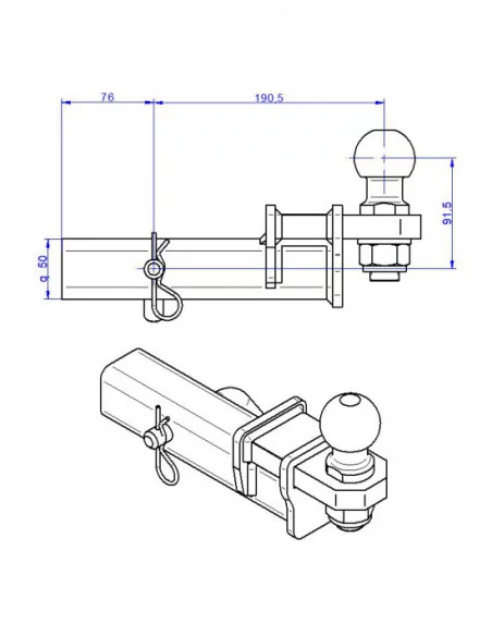 Hak holowniczy adapter z przedłużanym profilem do samochodów z USA (niskie zawieszenie) Pontiac Trans Sport