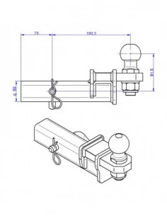 Hak holowniczy adapter z przedłużanym profilem do samochodów z USA (niskie zawieszenie) Volvo XC90 2