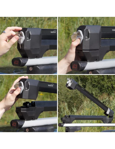 Czarny aluminiowy uchwyt na narty lub snowboard HAKR