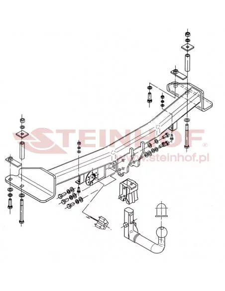 Hak holowniczy Steinhof S-461 do SsangYong Rexton