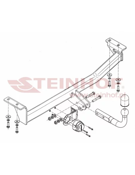 Hak holowniczy Steinhof T-229 do Toyota Yaris Verso Hak holowniczy Steinhof T-229 do Toyota Yaris Verso