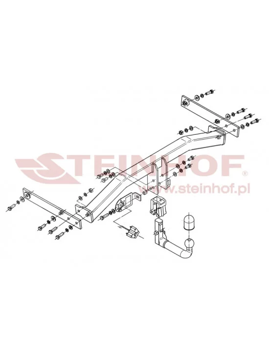 Hak holowniczy Steinhof V-129 do Volkswagen Tiguan
