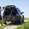 Platforma rowerowa montowana na hak holowniczy, odchylana, składana. Wygoda i wysoka jakośc. Transport rowerów samochodem SsangYong Rexton W.