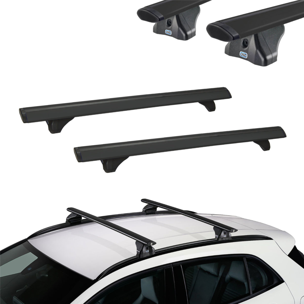Czarne Aluminiowe Belki dachowe do Audi Q5 FY Cruz Airo FIX Dark (od 2017)