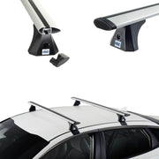 Srebrne Aluminiowe Belki dachowe do Peugeot 108 5d Cruz Airo T (od 2014)