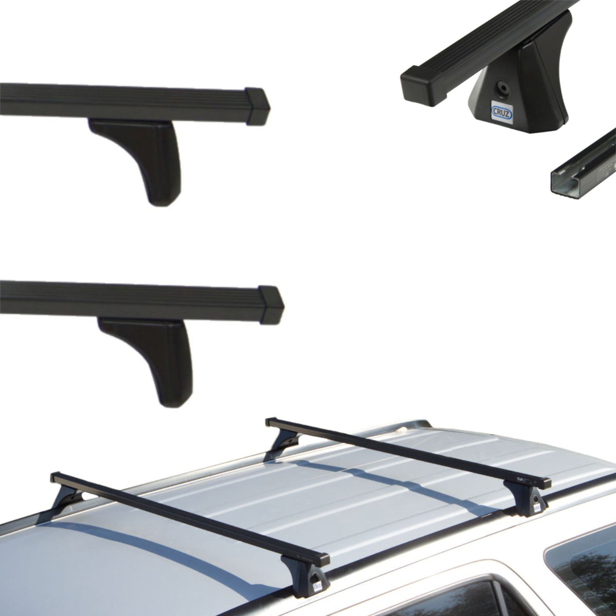 Czarne Stalowe Belki dachowe do Honda CR-V RD_ 5d Cruz Oplus SX (2002-2007)