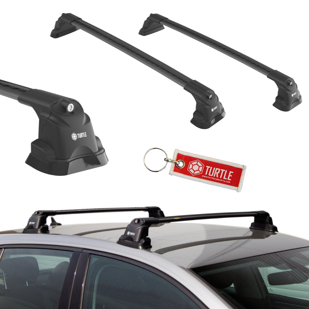 Czarne Aluminiowe Belki dachowe do BMW Seria 3 F34 Gran Turismo (2013-2019) Turtle Turtle Black