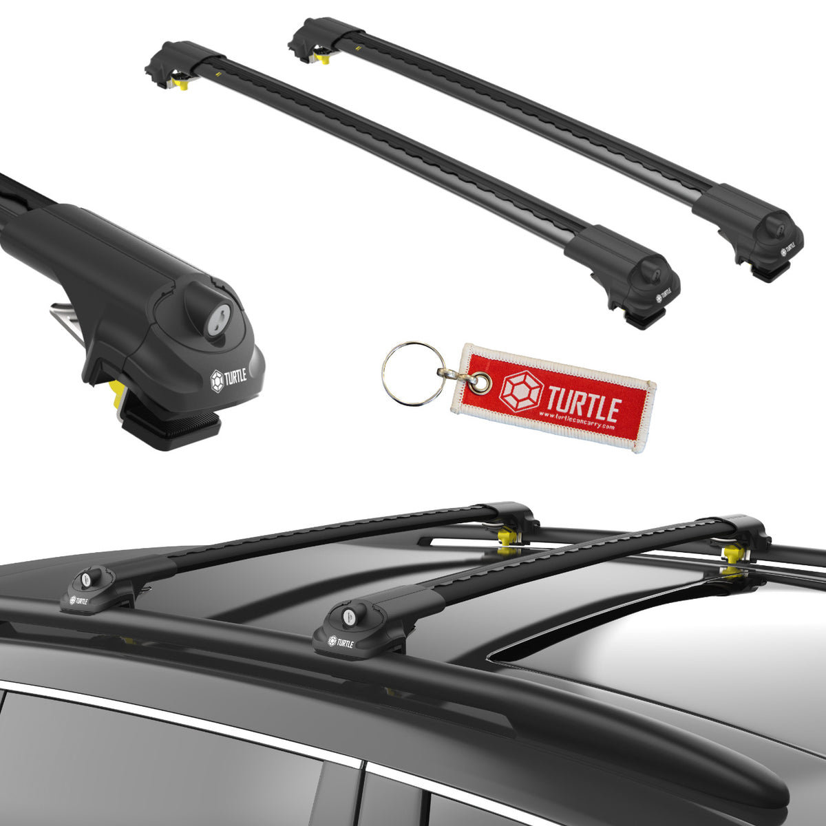 Czarne Aluminiowe Belki dachowe do Toyota Sienna L3 (2011-2020) Turtle Turtle Black